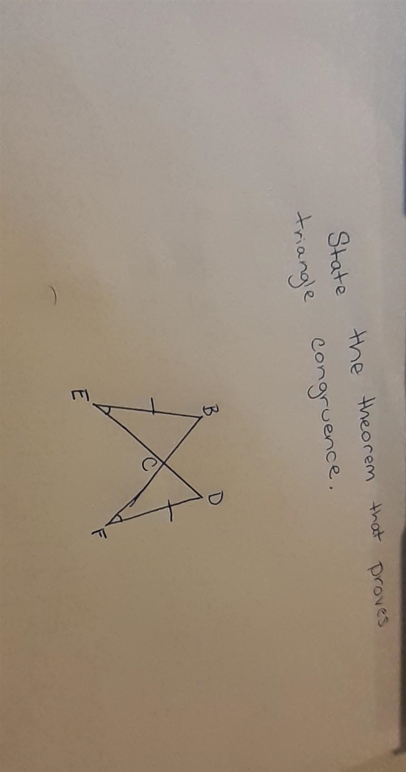 Could you tell me what theorem proves these triangles to be congruent? Side Angle-example-1