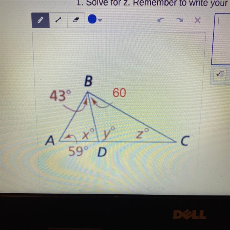 Please please please help me with geometry “Solve for z. Remember to write your statements-example-1