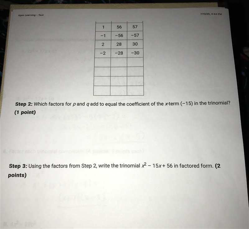 Can someone help me with this problem involving factoring a trinomial and filling-example-2