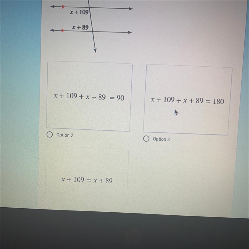 Choose the correct equation to solve for x-example-1