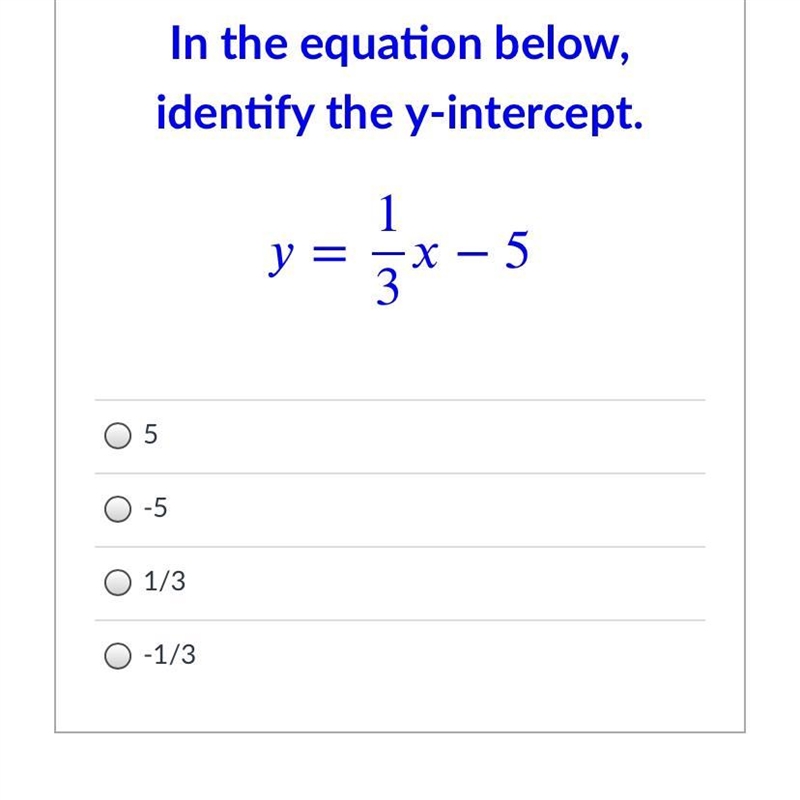 In the equation below identify the y- intercept-example-1