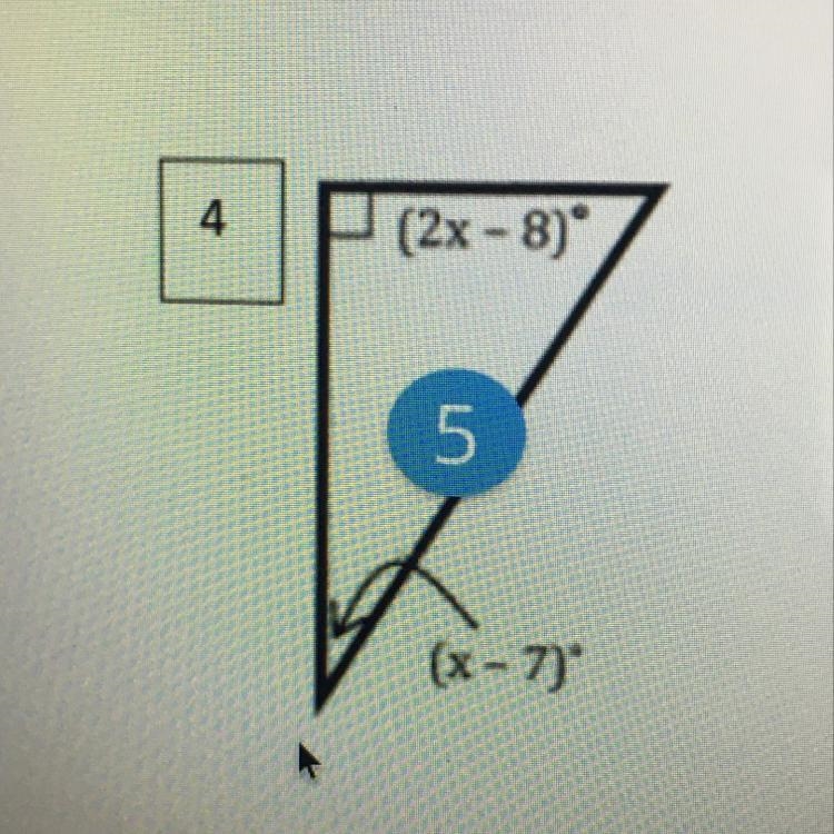 Find the value of x (2x-8) (x-7)-example-1