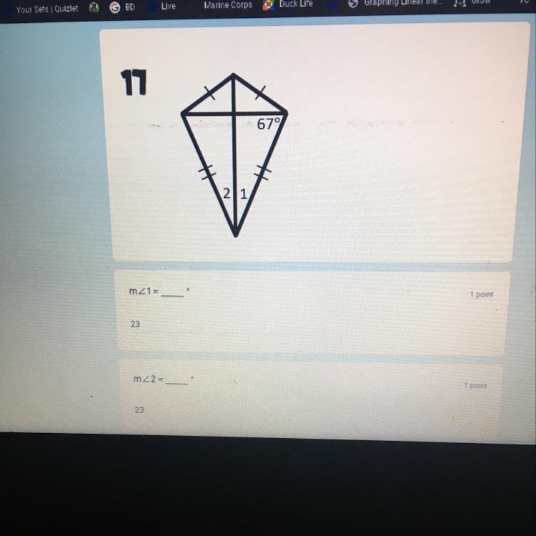 Help! Find the measures of the numbered angles In each kite.-example-1