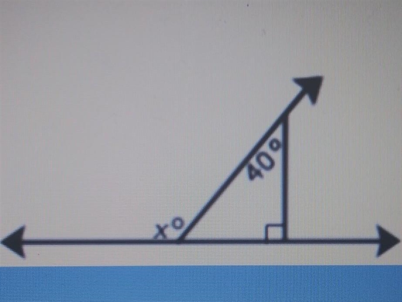 Write and solve an equation to find the measure of angle x​-example-1