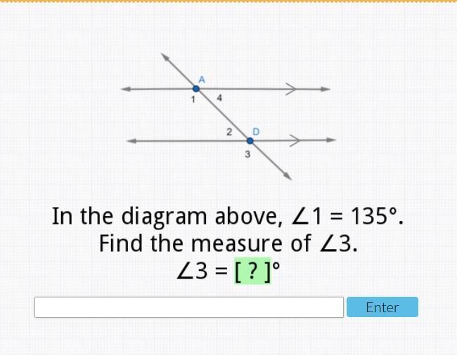 Find the measurement of angle 3 in the diagram above.-example-1