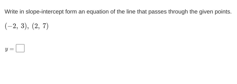 Write in slope-intercept form an equation of the line that passes through the given-example-1