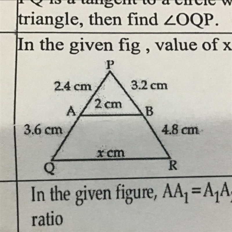 In the given figure, value of x is:-example-1