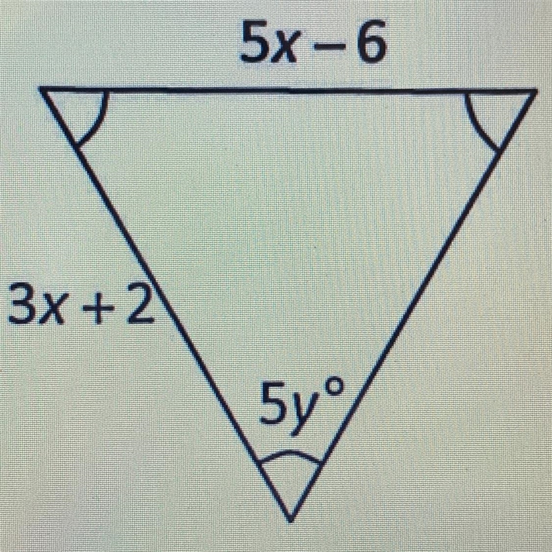 5x-6 3x +2 5yº Only enter the number. What is the value of x?-example-1