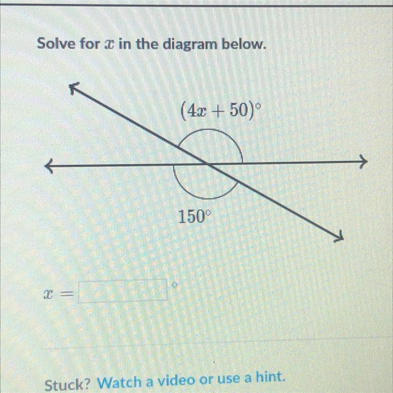 HELP ASAP I HAVE TO GET IT DONE!! Solve for x in the diagram below-example-1