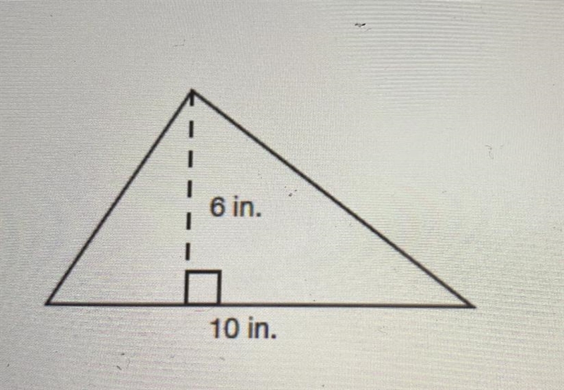 6th grade bro find the area of the follwing triangle and write your result in the-example-1