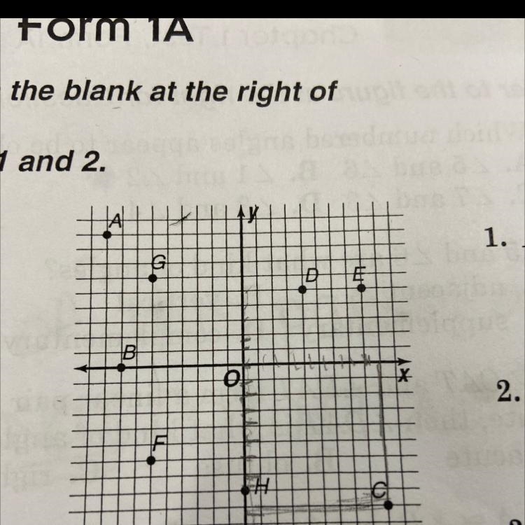 Which order pair name point F A(6,6) B(-6,-6) C(-6,6) D(6,-6)-example-1