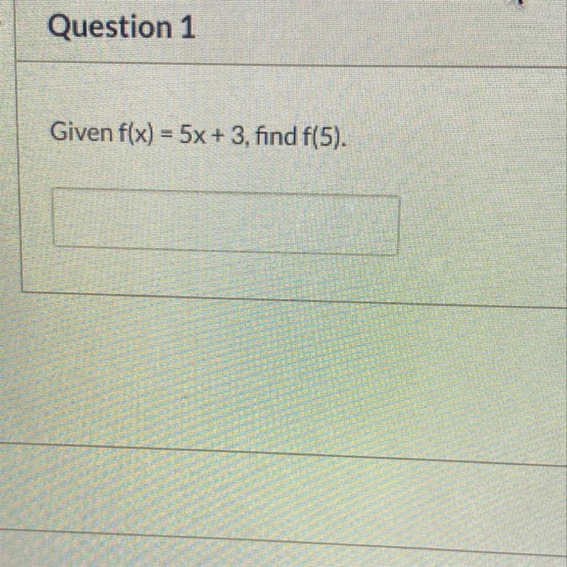 Given f(x) = 5x + 3, find f(5)-example-1