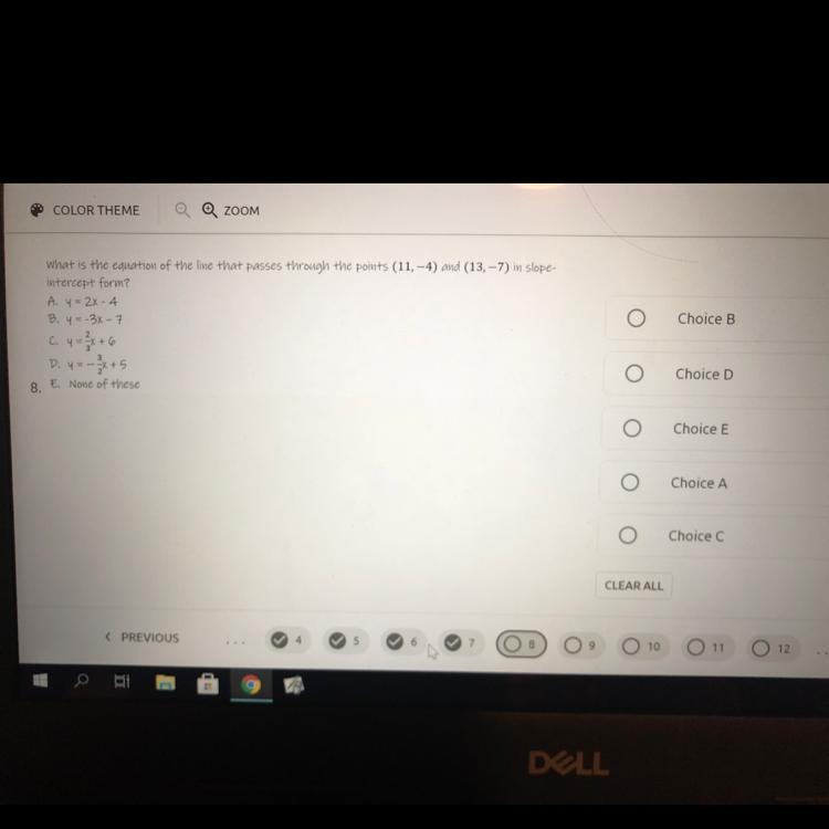 HELP ASAP PLEASE!!! what is the equation of the line that passes through the points-example-1