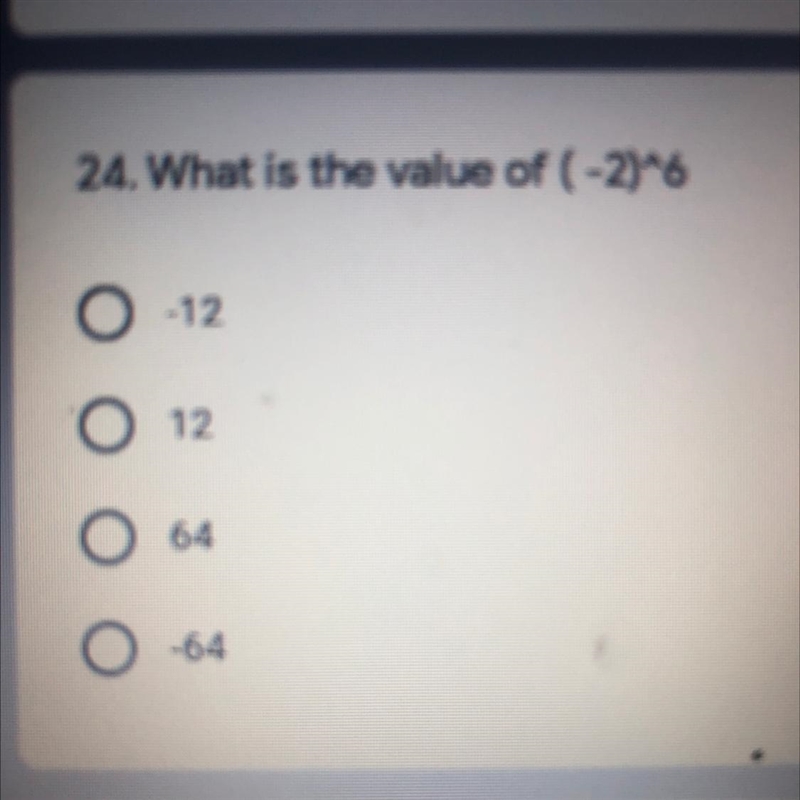 What is the value of (-2)^6 ?-example-1