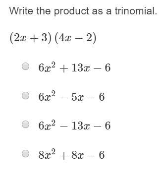 Please help with these 5 questions about trinomials. Thank you so much! :)-example-3