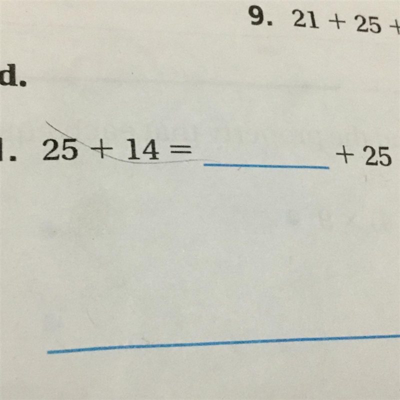 25 + 14 = blank + 25-example-1