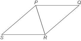 The m∠RSP is 2x+15. The m∠PQR is 3x−5. What is the value of x?-example-1