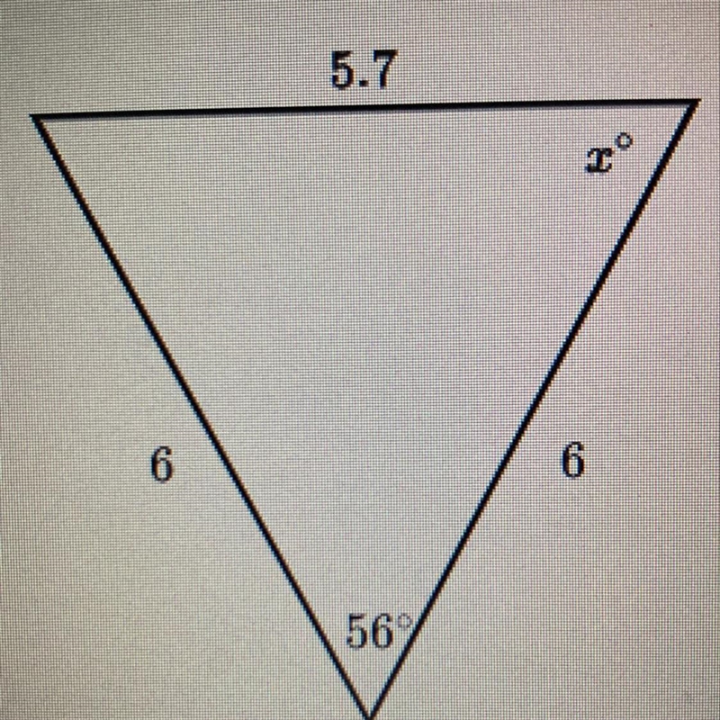 Find the value of x in the triangle-example-1