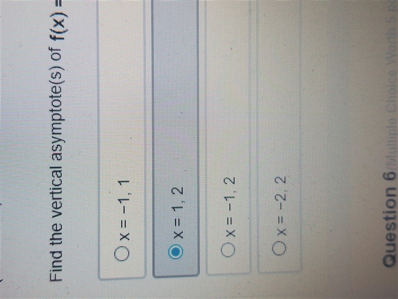 Find the vertical asymptote of f(x)=2x^2+3x+6/x^2-1 I'm having trouble with this one-example-1