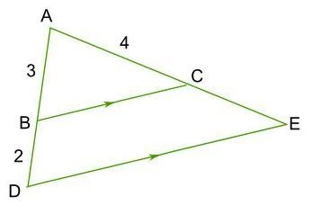 BC is parallel to DE. What is the length of CE?-example-1