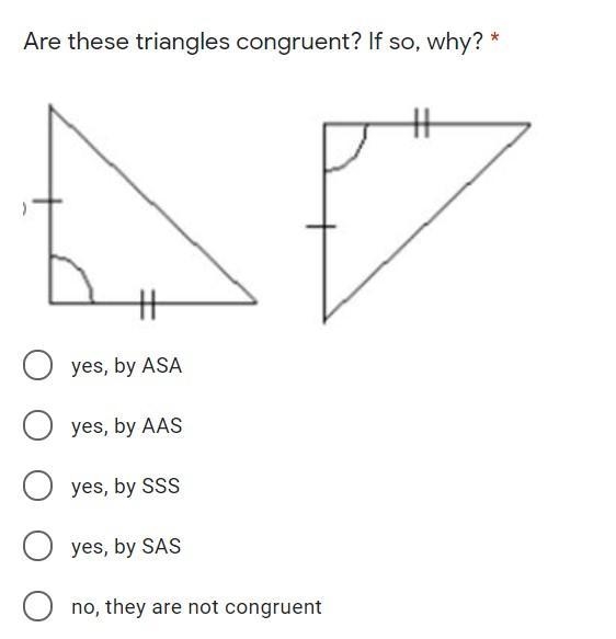 Are these triangles congruent? If so, why?-example-1