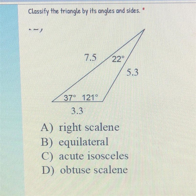 Classify the triangle by its angles and sides.-example-1