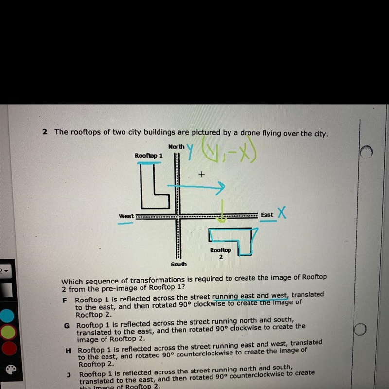 which sequence of transformations is required to create the image of rooftop 2 from-example-1