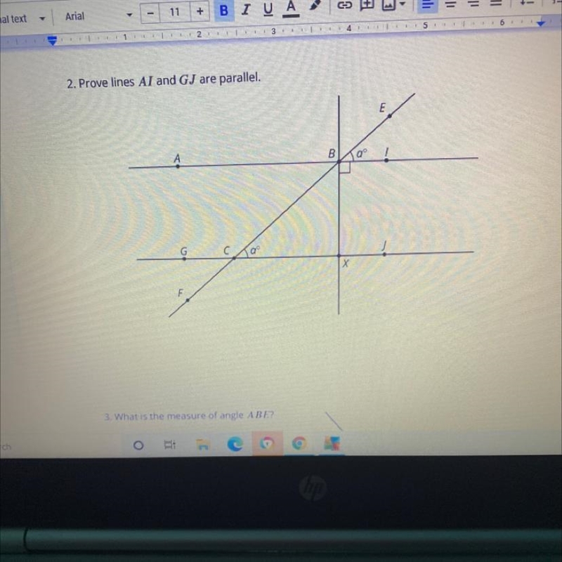 2. Prove lines AI and GJ are parallel.-example-1