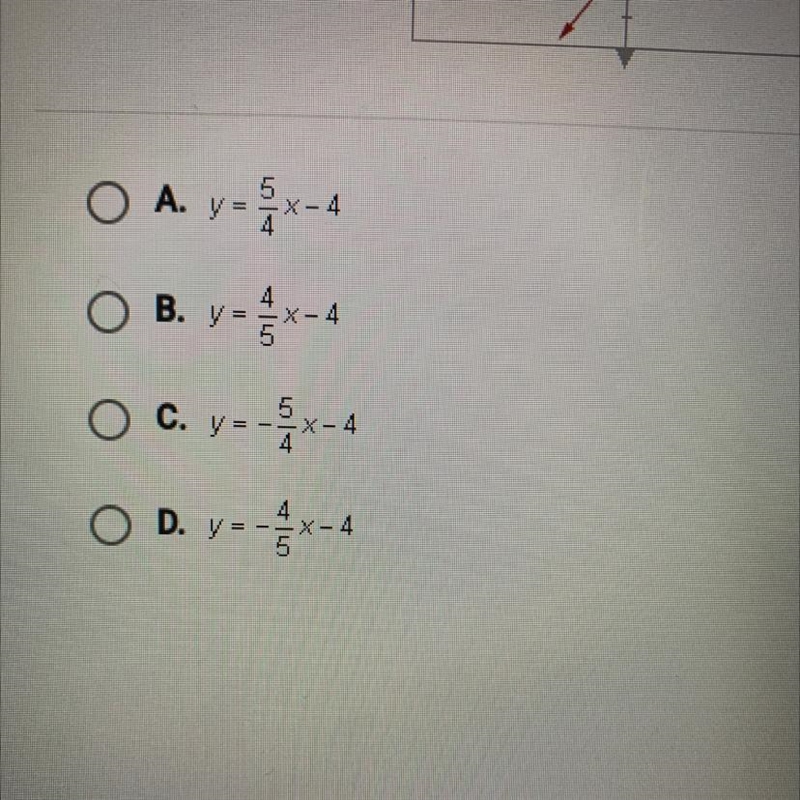 What is the slope-intercept equation for the line below?-example-1