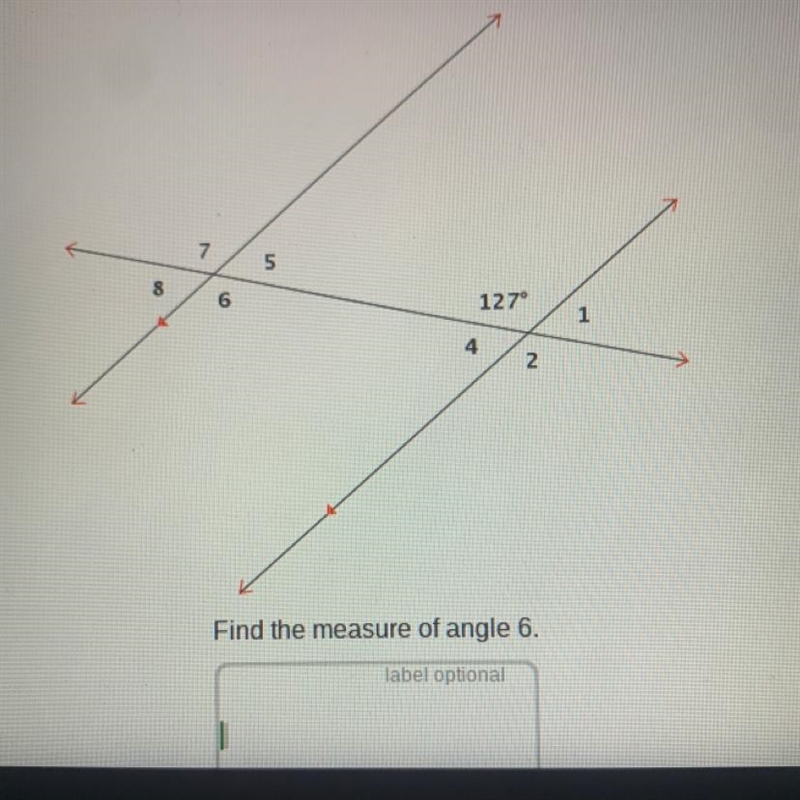 PLEASEEE HELP PLEASEEE Find the measure of angle 6.-example-1