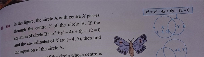 Please help me.. In the figure, the circle A with x passes through the centre y of-example-1