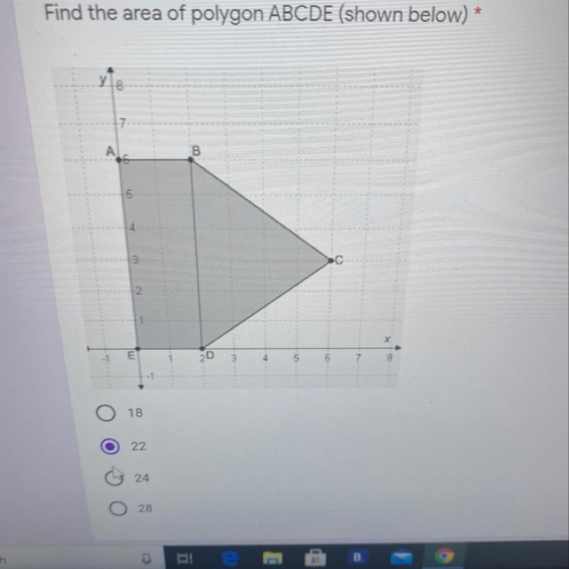 Find the area of polygon ABCDE (shown below) 5 4 m 20-example-1