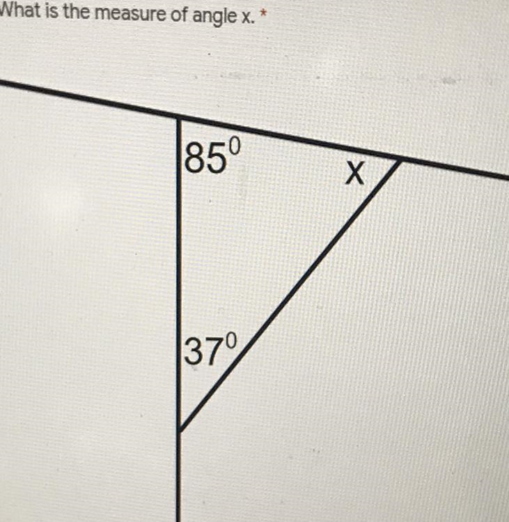 What is the measure of angle x?-example-1