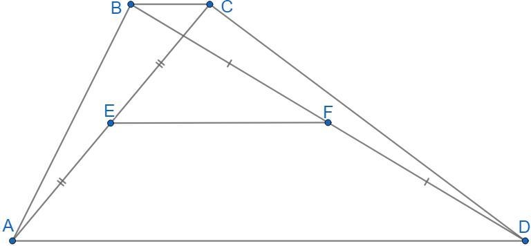 For the trapezoid, ABCD E and F are the midpoints of AC and BD respectively. Find-example-1