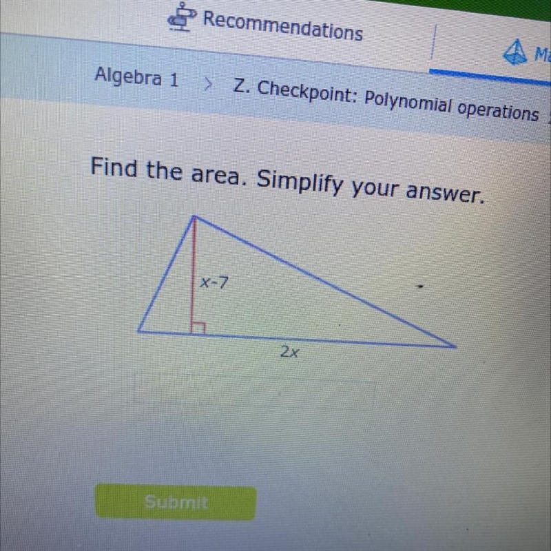 Find the area. Simplify your answer.-example-1