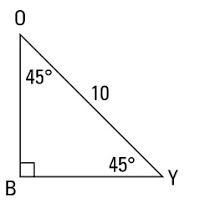 Find the length of side BY for the given triangle. option 1- 10 square root 2 option-example-1