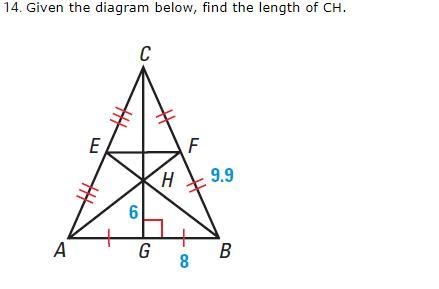 I need help fast! Given the diagram below, find the length of CH.-example-1