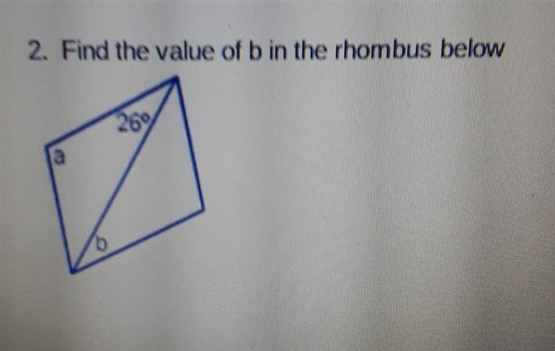 Find the value of b in the rhombus below.​-example-1