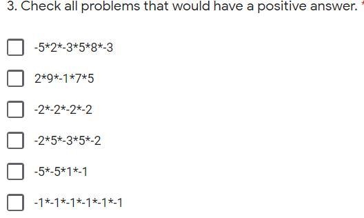 Check all problems that would have a positive answer.-example-1