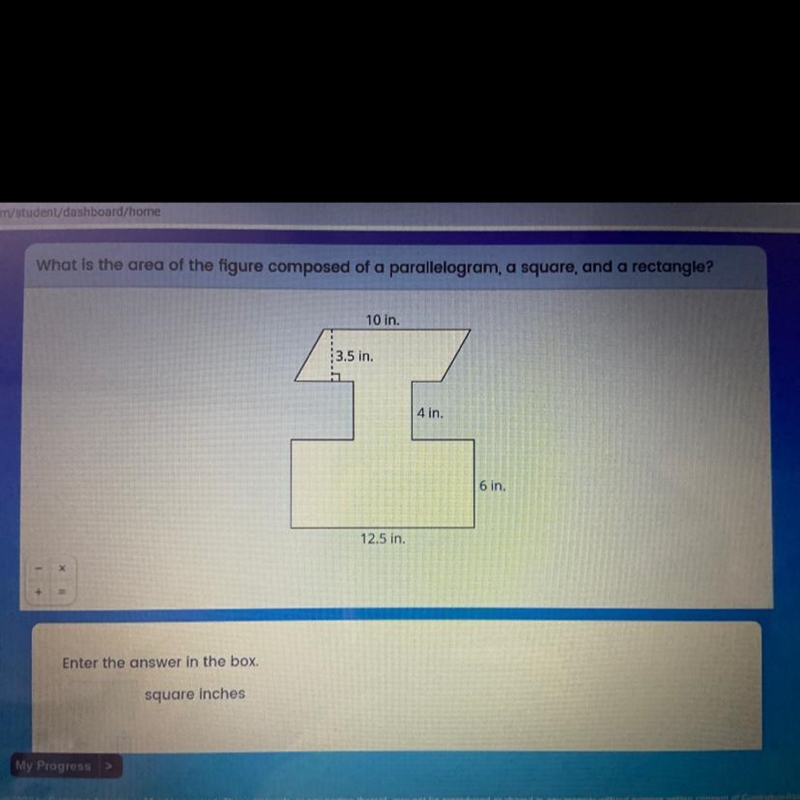 What is the area of the figure composed of a parallelogram, a square, anda rectangle-example-1