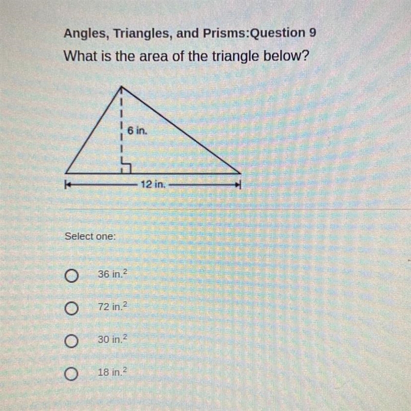 What is the area of the triangle below?-example-1