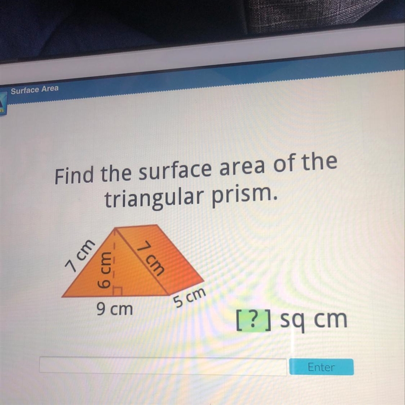 Find the surface area of the triangular prism-example-1