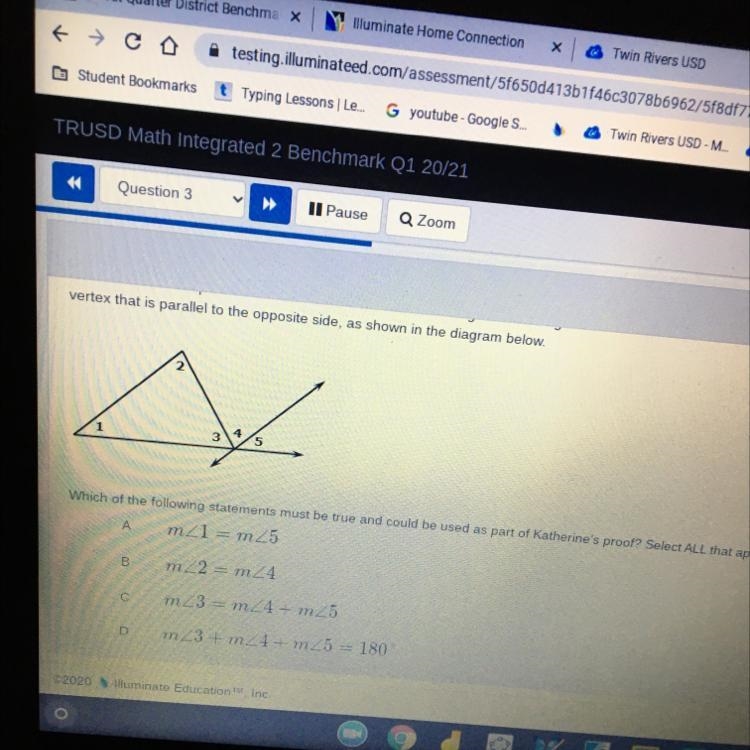 Katherine wants to prove that the measures of the interior angles of a triangle have-example-1