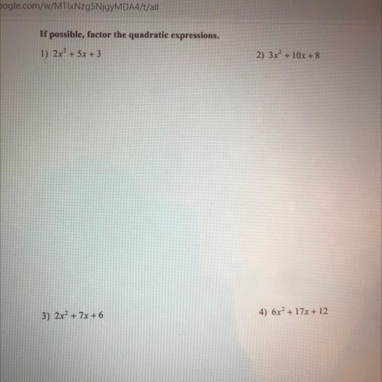 If possible, factor the quadratic expressions.-example-1