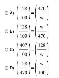 HELP ASAP Sally wants to find out what number is 128% of 470. If w represents this-example-1