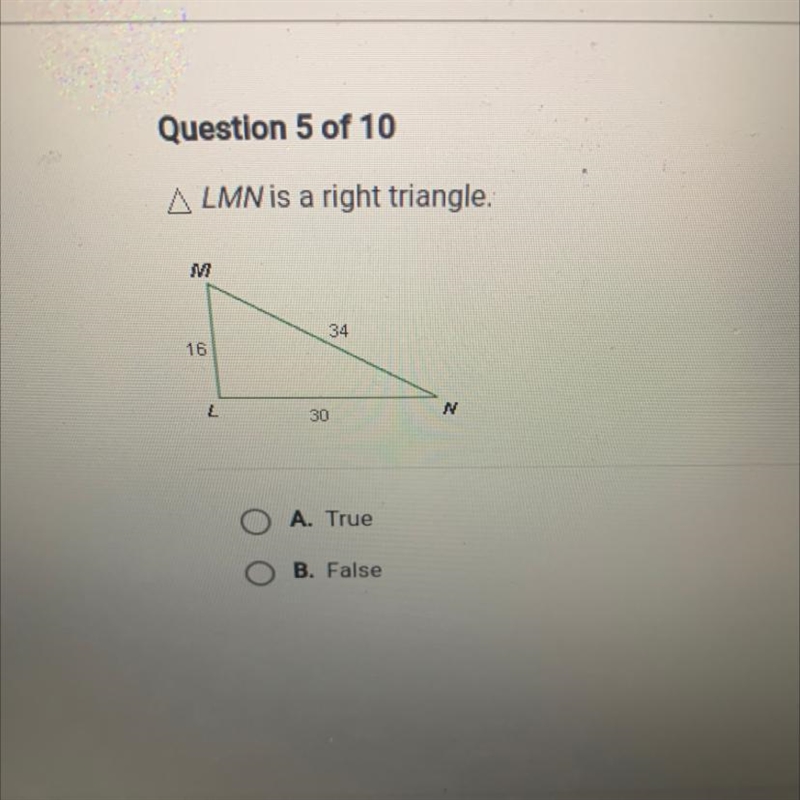 Is lmn a right triangle-example-1