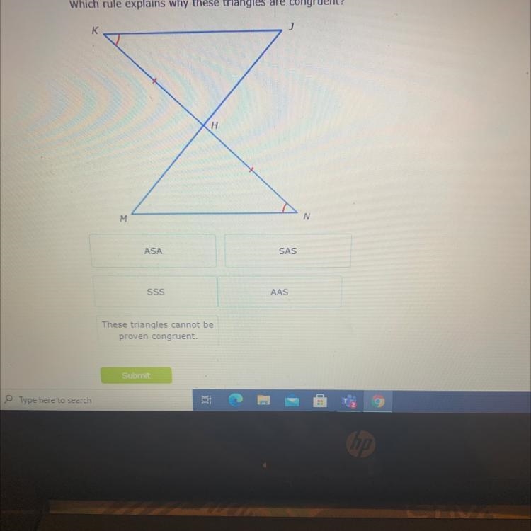 Which rule explains why these triangles are congruent ?-example-1