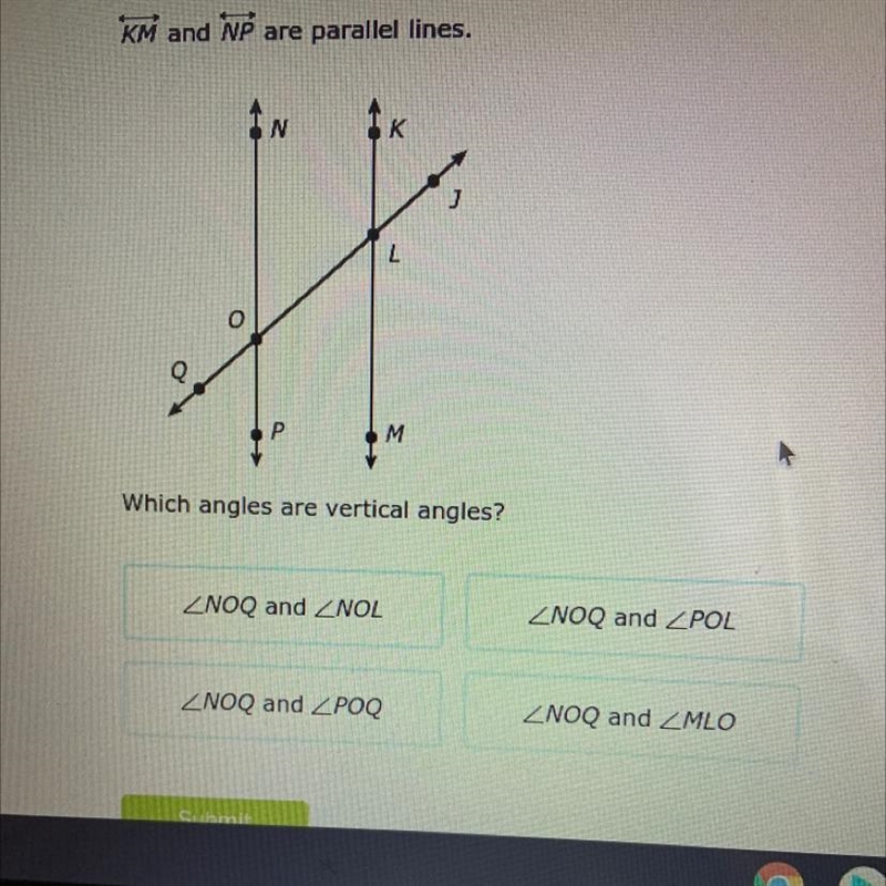 Which angles are vertical angles?-example-1