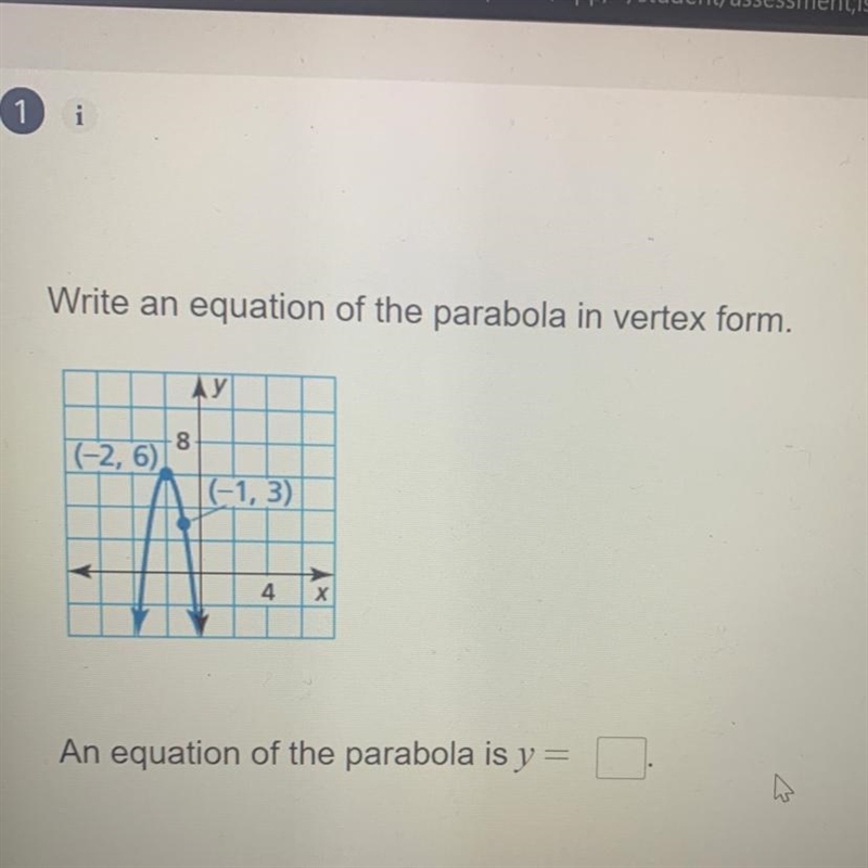 Write an equation of the parabola in vertex form.-example-1