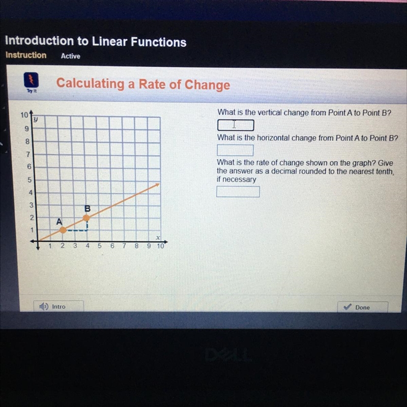 What is the vertical change from point A to point B ? What is the horizontal change-example-1